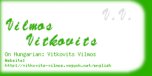 vilmos vitkovits business card